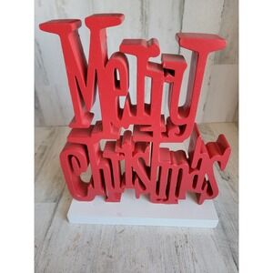 Large Merry Christmas red table top home decor figure unique figure